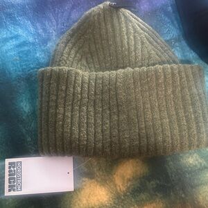 Nordstrom Olive Ribbed Beanie